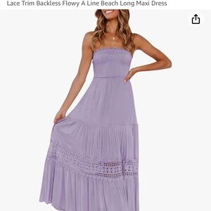 Purple Tiered Strapless Sundress